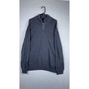 American Eagle Outfitters Sweater Mens 2XL Gray Quarter Zip Mock Neck Pullover